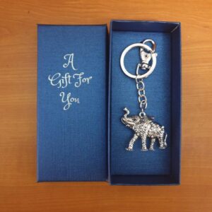 Silver Elephant Keyring keychain boxed gift