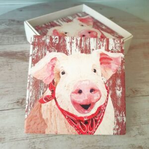 Red Scarf Pig Coasters