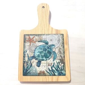 Turtle blue wooden cheeseboard