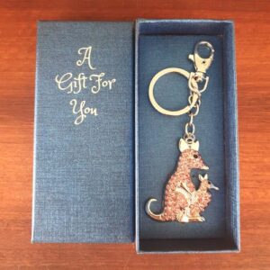 Boxed pink kangaroo keyring keychain gift