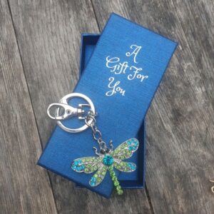 Dragonfly bling keyring keychain boxed gift