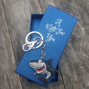 black shark keychain keyring boxed ocean gift