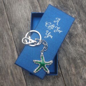 green starfish ocean keyring keychain boxed gift