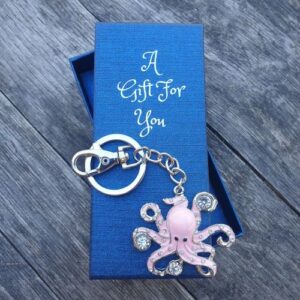 pink ocean octopus keyring keychain boxed gift