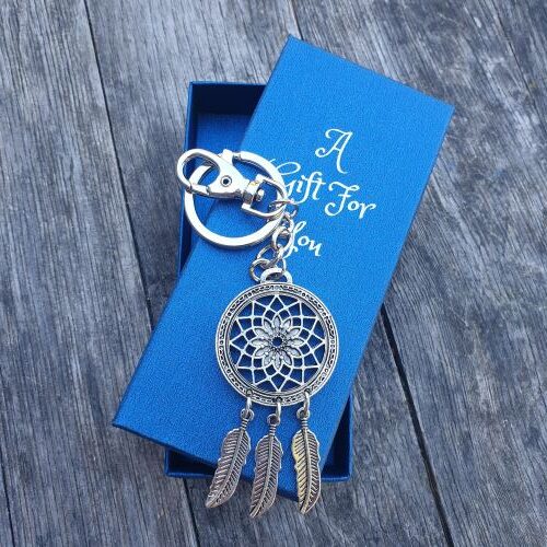 Dream catcher silver keyring keychain boxed gift
